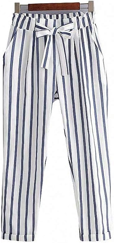 striped pants with tie