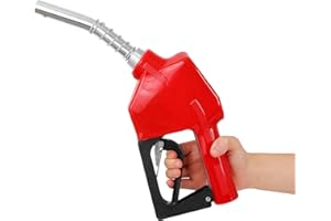 DUKVI 3/4" NPT Automatic Fuel Nozzle, 3-Speed Auto Lock & Durable Aluminum Alloy, Self-Sealing and Automatic Shut Off Gas/Diesel Nozzle for Trucks, Gas Stations, Mechanics, Spout Size 13/16", Red