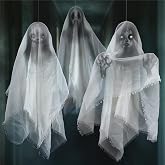 Cheerland Hanging Ghost Halloween Decoration Creepy Floating Ghost Garland Flying Ghouls for Haunted Mansion House Horror Parties Spooky Birthday Party Banner Scary Terror Fabric Yard Decor