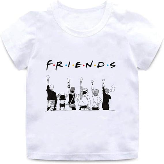 Amazon カワイイプリントワンピースフレンズtシャツ子供の夏半袖キッズ服原宿ジャパンスアニメ男の子tシャツ Tシャツ カットソー 通販