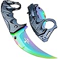 Snake Eye Tactical Everyday Carry Assist Style Folding Pocket Knife EDC (Rainbow)