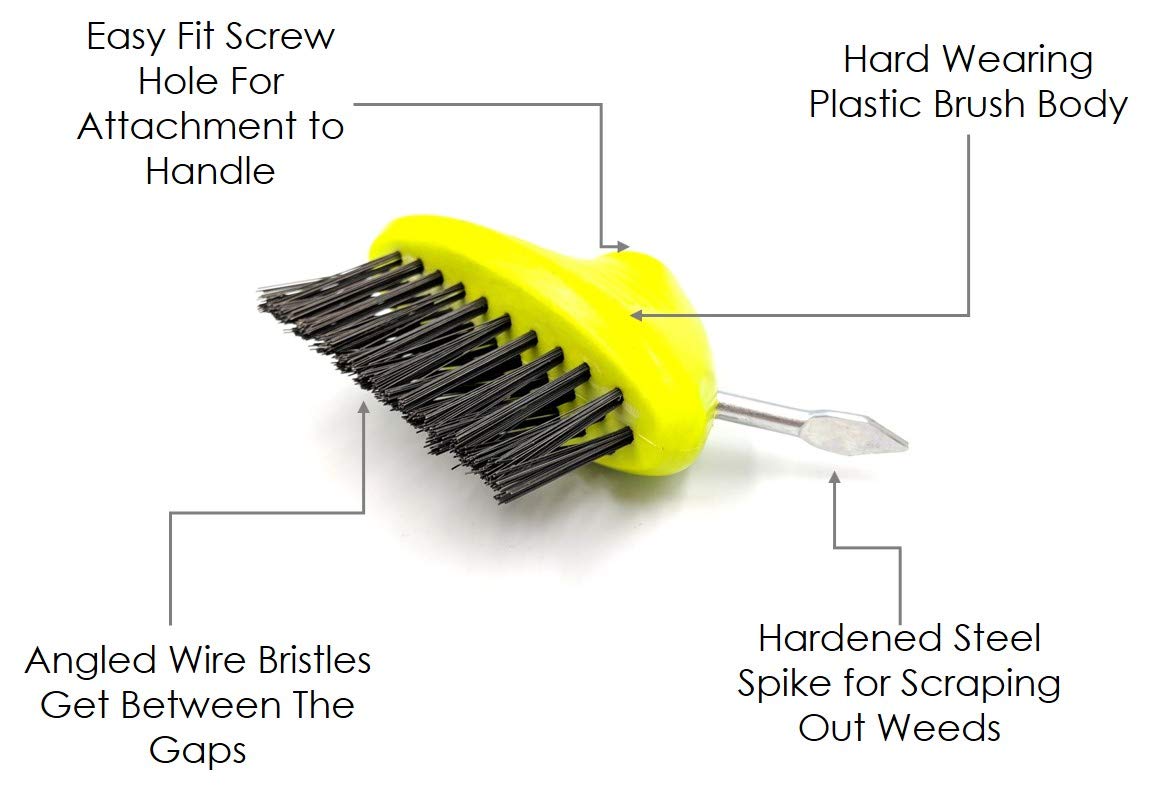 Weed Remover Tool Wire Brush Scraper Set with Metal Broom & Weed
