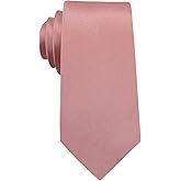Luckyvestir Mens Tie Solid Satin Neck Ties 3.15'' Formal Necktie for Wedding Business Christmas Father's Valentine's Day Gift