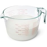 Amazon Basics Large Size Glass Measuring Cup, 8 Cup, Easy-to-Read Markings, Dishwasher/Microwave/Freezer/Oven Safe (Previousl