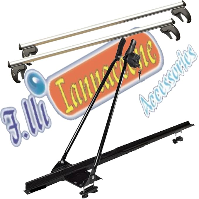 title=F.LLI IANNACCONE Barre Hercules 125 + PORTABICI da Tetto Universale con Chiave