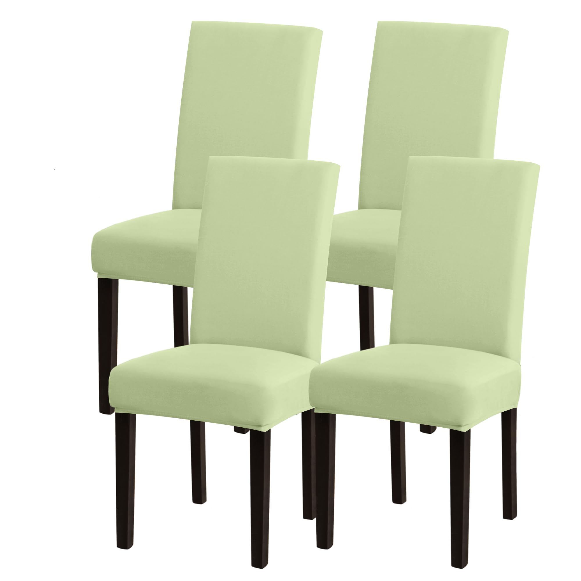 Sufdari Chair Covers 4 set Ice green, stretch covers for dining chairs, Soft Removable Kitchen Seat Covers, Elastic Washable Chair Protectors(Green,4 pcs) — image 1