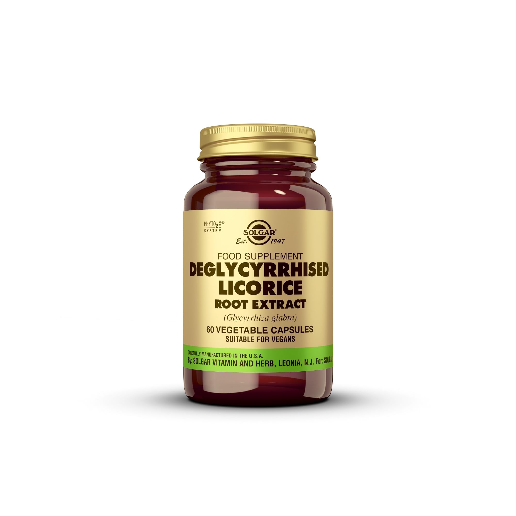 Solgar Deglycyrrhised Licorice Root Extract Vegetable Capsules - Pack of 60 - Botanical Extract - Vegan and Gluten Free (Packing May Vary)
