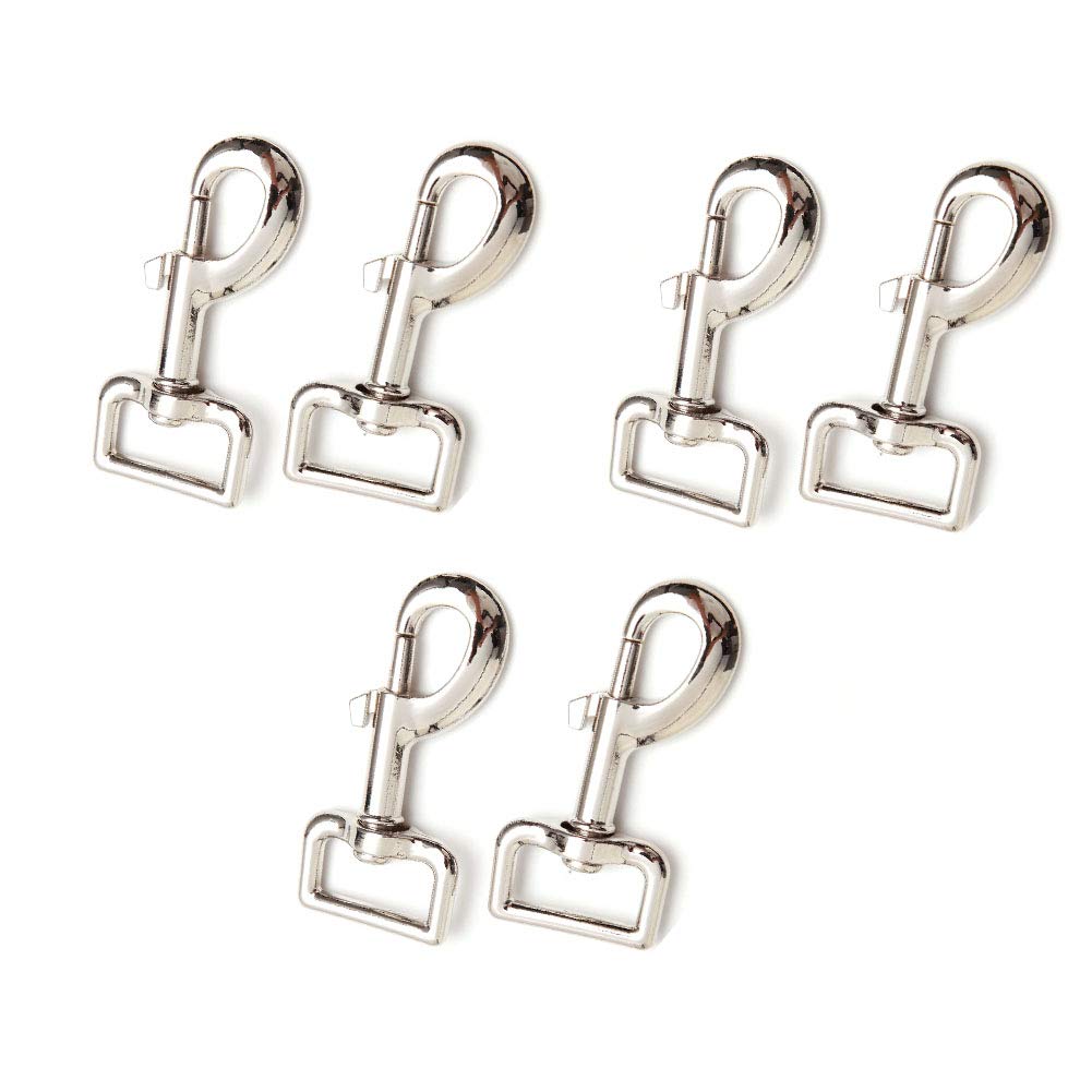 Hovome 3.1’’ Swivel Snap Hooks Marine Grade 316 Stainless Steel Snap Zinc Alloy Dog Buckle Outdoor Pet Supplies Hardware Accessories Hook Nickel Plated Snap Hook Pack of 6