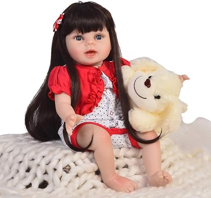 Amazon Com 22inch Reborn Baby Dolls Cloth Body Long Hair Princess