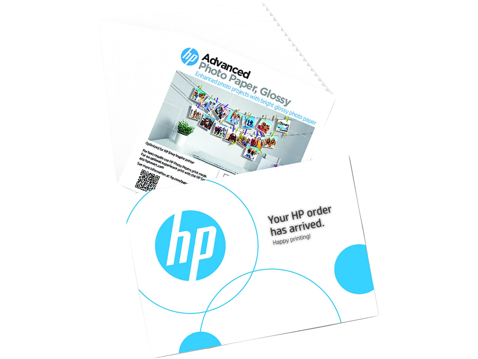 HP Advance Photo Paper, Glossy, 250 g/m2, 5x5 in, 20 Sheets (49V50A)
