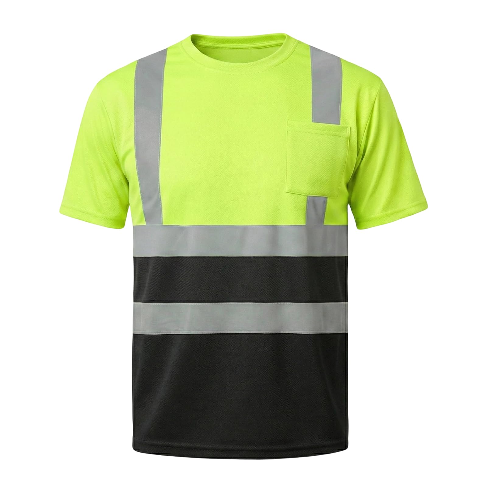 HYCOPROT Hi Vis T-Shirt Viz High Visibility Reflective Safety Vest Waistcoats Breathable Light Short Sleeve Workwear Visibility Shirts Yellow/Black