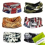 BMC 6pk Camouflage Flag Map Pattern Multifunctional Seamless Bandana Scarf Wrap