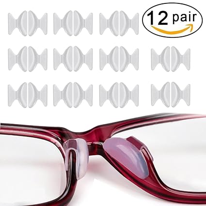 Rutschfeste Nasenpads, 12 Paar 2,5 mm Non-slip Silicone Nose Pads Adhesive für Brillen Sonnenbrille Lesebrille Pads, Transpar