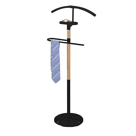 IDIMEX Herrendiener Stummer Diener BODO, Kleiderständer Damendiener Kleiderbügel aus Metall schwarz lackiert und Massivholz N