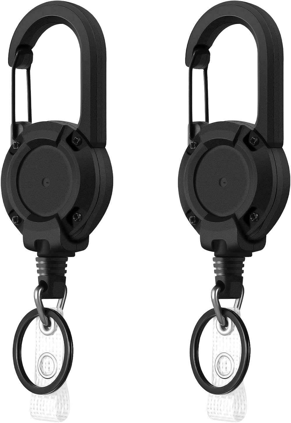 Yafe 2 Pack Heavy Duty Retractable Badge Reel Thick Steel Cord Key Holder