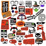 Deluxe Halloween Photo Booth Prop Set, 45 Extra Large Props, Fun for all ages by Photo Party Props
