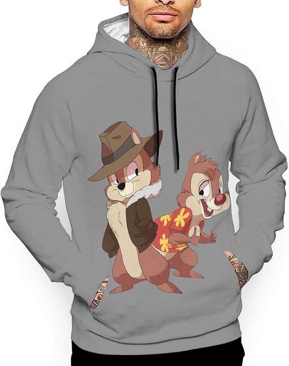 Amazon Co Jp チップ デール 2 メンズ 長袖パーカー 柔らかく快適 フード付きセーター 100 ポリエステル シンプル ゆったり おしゃれ カジュアルスウェットパーカー カンガルーポケット 服 ファッション小物