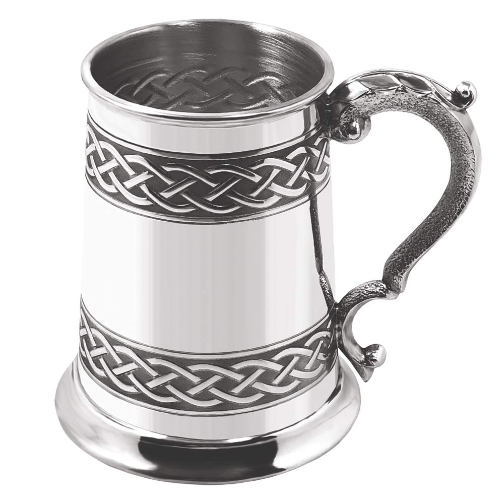 English Pewter Company Embossed Celtic Knot Design 1 Pint Pewter Tankard [CEL621]