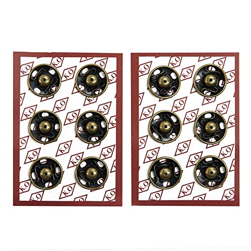 144 Sets of Sew-on Snaps, 14mm, Antique Brass