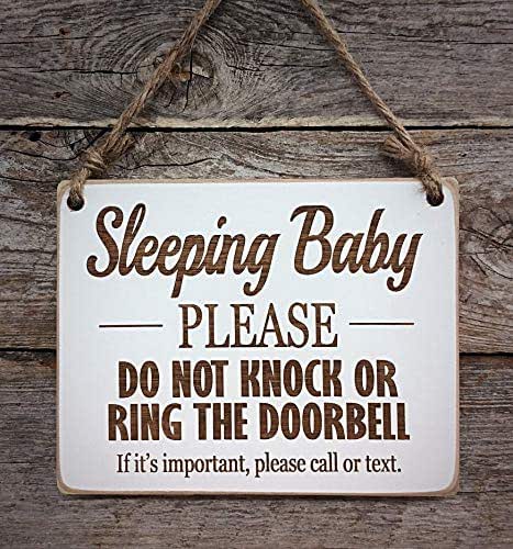 Amazon.com: Sleeping Baby Sign - Please Do Not Knock Sign - Baby ...