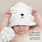 HiABsee Baby Towels with Hood Ultra Soft 80x80cm White Bear Animal Design view 4