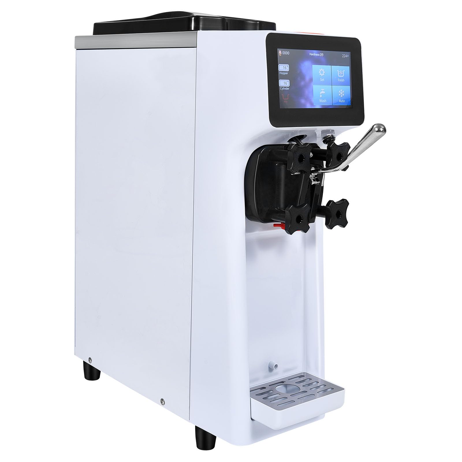 Photo 1 of **AS IS, FINAL SALE** VEVOR Commercial Ice Cream Machine, 1000W Single Flavor Soft Serve Ice Cream Maker, 10.6 QT/H Yield, 4L Hopper & 1.6L Cylinder, Touch Screen, Auto Clean & Pre-Cooling, Countertop Restaurant Snack Bar
