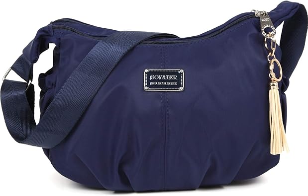 Amazon ルルプア 斜め掛けバッグ レディース 黒 ショルダーバッグ人気 マザーズバッグ ナイロン 撥水 タッセルチャーム シューズ バッグ