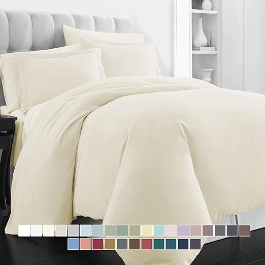Amazon Com Pizuna 400 Thread Count Cotton Queen Duvet Cover Set