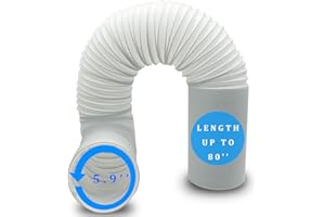 SunDiao Portable Air Conditioner Hose, Portable Exhaust Vent Hose with 5.9 Inch Diameter, Anti-Clockwise Thread, About 80 Inch Length