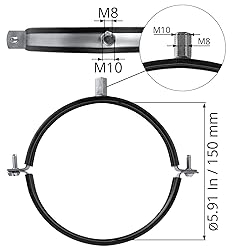 6" Inch Galvanized Pipe Hanger with Rubber