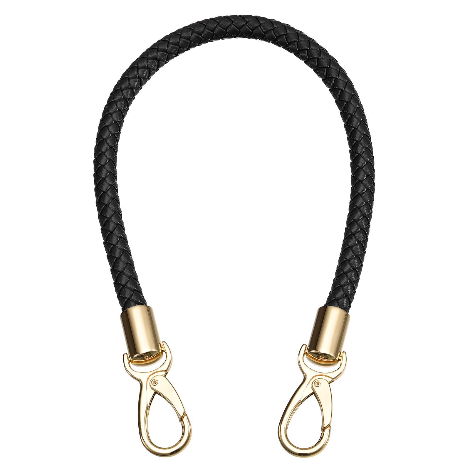 uxcell Leather Purse Strap, 50cm/19.7" PU Braided Purse Replacement Handle for Women's Handbag Underarm Bag Tote (Black)
