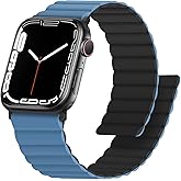 Anlinser Magnetic Bands Compatible with Apple Watch Band 49/46/45 44/42/41/40/38mm, Women Men Double Side Reversible Strap for iWatch Ultra 3-1 Series 11/10/9/8/7-1 SE(49/46/45/44/42,Black/Blue)