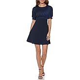 DKNY Womens Jewel Neck Short Sleeve Desk to Dinner Dress