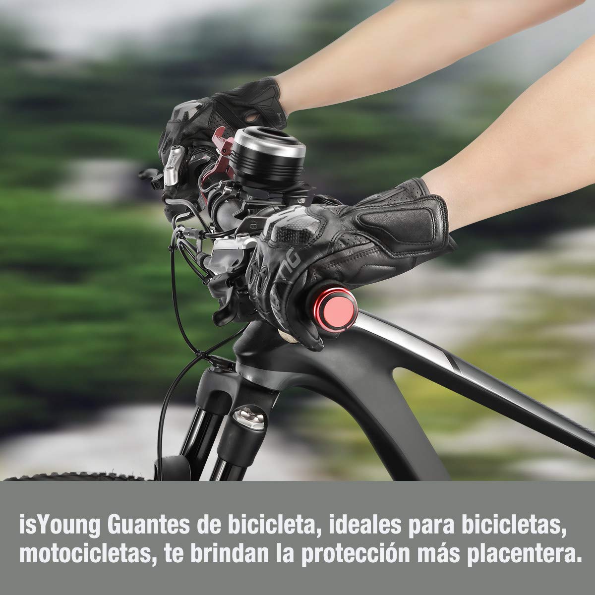 isYoung Guantes de Ciclismo, Guantes para Bicicleta de Pantalla Táctil para Mujer y Hombre Ajustable Invierno/Verano para Conducción Ciclismo Alpinismo Moto Deportivos, Camping, Trabajo（L/Negro）