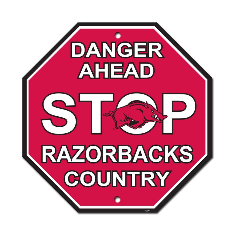 Fremont Die NCAA Arkansas Razorbacks Stop Sign, 12"