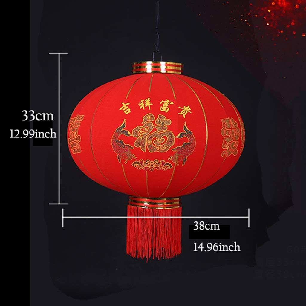 Chinese lantern New Year Lantern Red Flocking Chinese New Year Decoration Small Lantern Holiday Decoration Waterproof Lantern (2/4 Lanterns) Red Lantern (Color : 2pack)