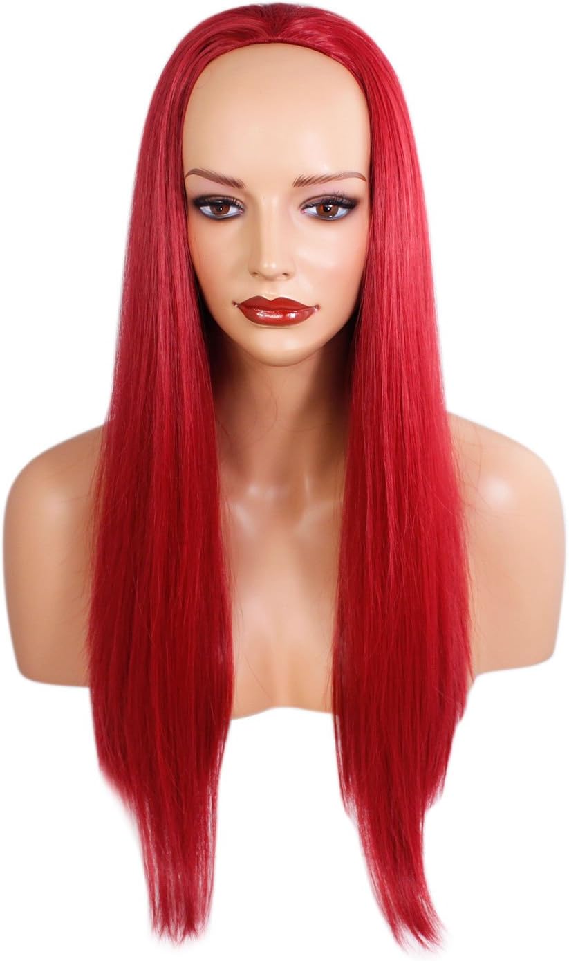 Ladies 3/4 Half Wig - Pillar Red - Straight - 22in / 56cm - 250g - Heat Resistant Synthetic Hair Piece