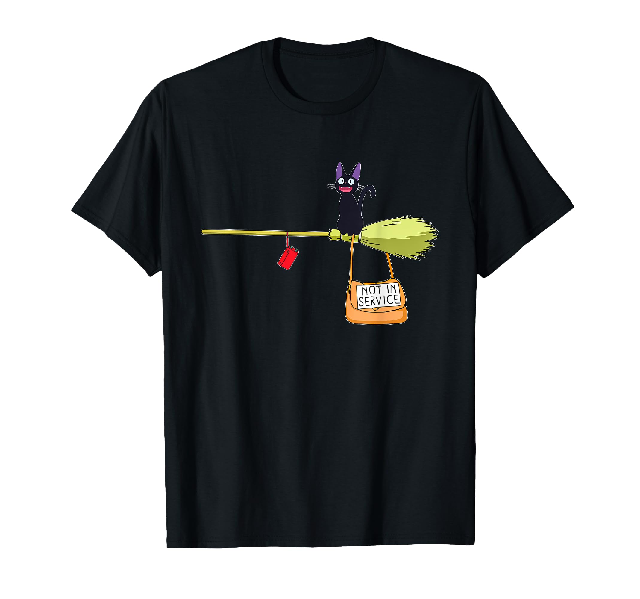 Photo 1 of Black Cat And Broomsticks Kawaii Anime Neko Japanese T-Shirt