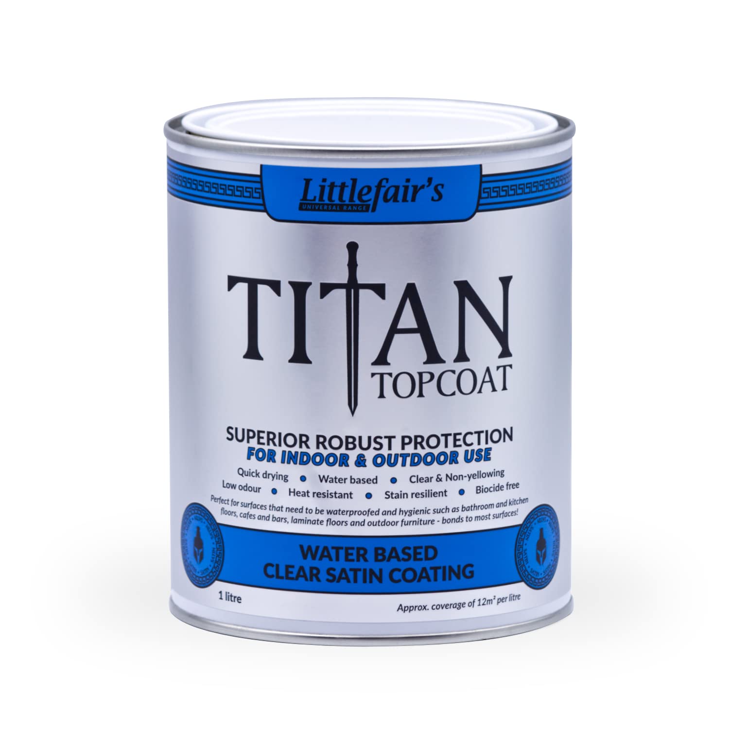 Littlefair’s Clear Varnish 1ltr / Satin - Varnish for Wood Indoor & Outdoor - Waterproof Protection & Easy Apply Water Based Polyurethane - Clear Top Coat for Furniture Paint On - Wipe On Polyurethane