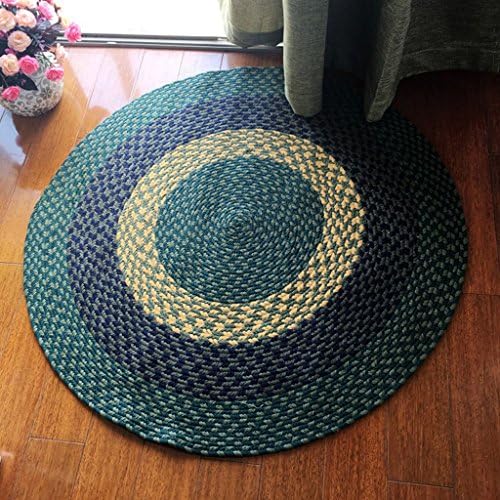 Rugs living room American Style Carpet Floor Mats Rural Round Study Room Living Room Chairs Rug (Size : Diameter 100CM)