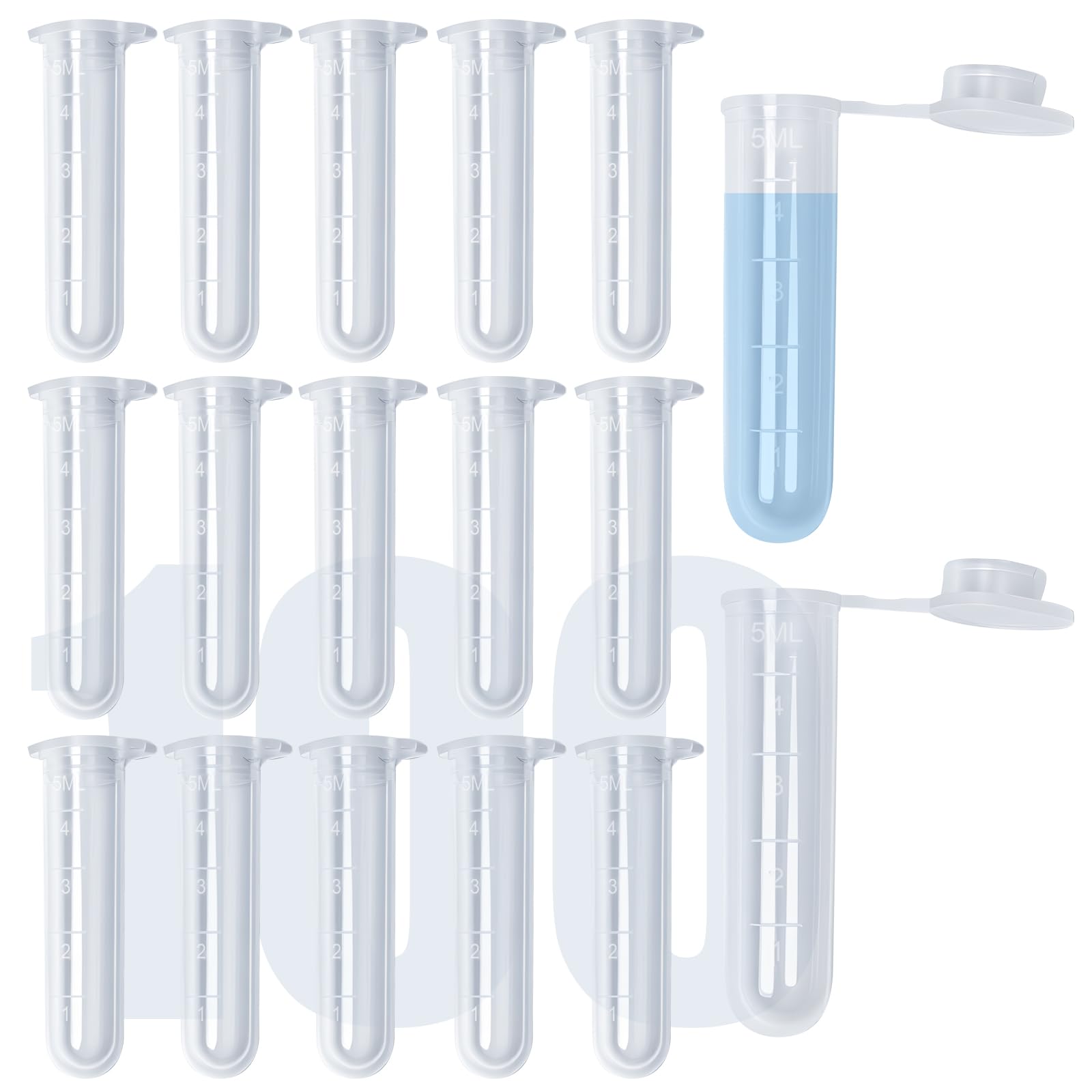 100Pcs 5ml Centrifuge Tubes with Snap Cap, Small