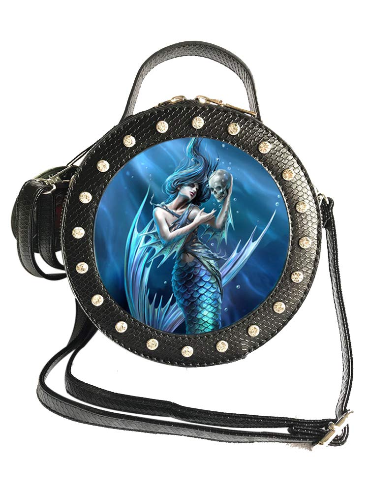 Sailors Ruin - Anne Stokes Mermaid 3D Lenticular Round Circular Handbag