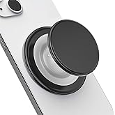 Grippopso for Magsafe Phone Grip, Magnetic Phone Grip Holder, Magnetic Collapsible Expandible Mobile Phone Grips Stand Holder for iPhone 17 16 15 14 13 12 Series, Transparent Black