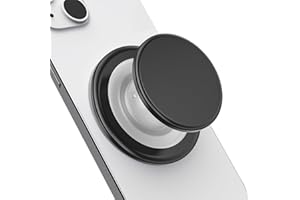 Grippopso for Magsafe Phone Grip, Magnetic Phone Grip Holder, Magnetic Collapsible Expandible Mobile Phone Grips Stand Holder for iPhone 17 16 15 14 13 12 Series, Transparent Black