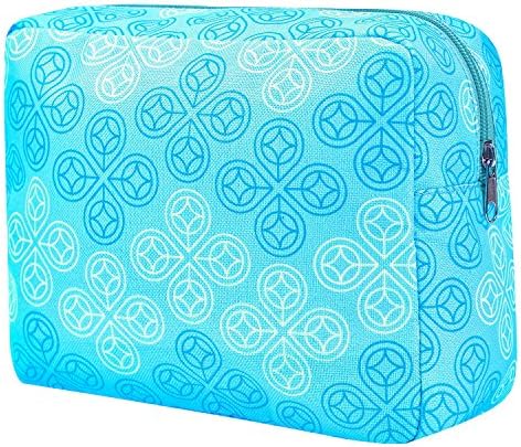 Natrulax Large Travel Cosmetic Pouch - Women’s Portable Bag - Water Resistant - Organizer Purse for Women’s Accessories, Toiletries, Makeup &amp; Jewelry | Essential Traveling Accessory (Blue)