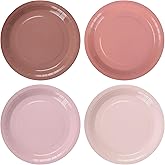 AimFun 24Pcs Dusty Pink Paper Plates Gradient Pink Party Plate 9 Inch Disposable Round Dinner Plates for Birthday Wedding Baby Bridal Shower Party Supplies Tableware Decor