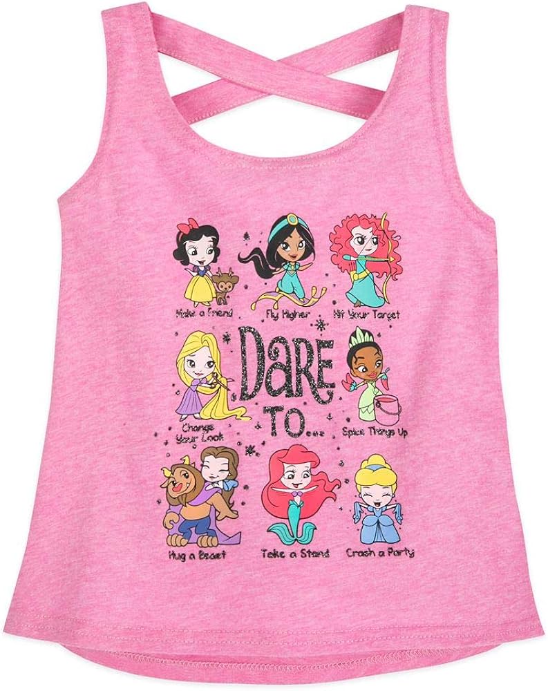 Disney Princess Racerback Tank Top for Girls, Size S (5/6): Clothing