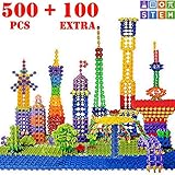 PlayShire Fun Flakes / Brain Flakes 600 Pieces Educational Toy Set. Construction Toy Set for Boys & Girls. Creative STEM Toy Kit With Endless Objects & Shapes. Fun Kids Learning Toy For ages 5+