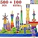 PlayShire Fun Flakes - Large 500 + 100 Extra Pieces STEM Toy Set. Free 30+ Designs Idea Book | Non-Toxic Kids Toy | Educational & Creative Construction/Building Toy | Fun Learning Boys & Girls Toy