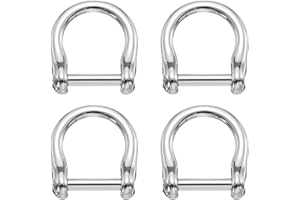uxcell 4Pcs Screw in Shackle Horseshoe D-Ring, 12mm(1/2 Inch) Key Holder U-Shape Ring Buckle, Purse Strap Accessories for DIY